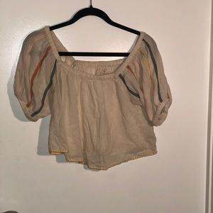 Urban outfitters boho off the shoulder crop top